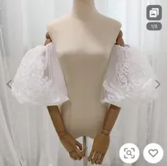 刺繍入りホワイトつけ袖