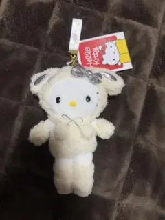 京都会場限定 50周年 ハローキティ展 マスコット ぬいぐるみ 雪うさぎ 新品