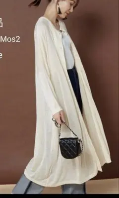 マ*き様 サマンサモスモス　クリーム色 ボタン付き長袖カーディガンワンピース