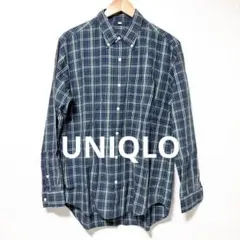 UNIQLO ユニクロ　グリーン系　チェックシャツ 長袖　Lサイズ