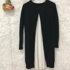 ★マルキン★バックプリーツ ニット ワンピース【LL】大きいサイズ スカート