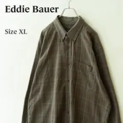 Eddie Bauer エディーバウアー 長袖シャツ チェック カーキ XL