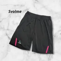 スボルメ ハーフパンツ メンズ M ブラック ピンク 無地 スポーツウェア