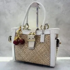COACH コーチ トートバッグ バイカラー レザー フリンジ - メルカリ