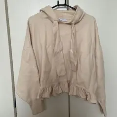 zara ニット　フード　パーカー　フリル