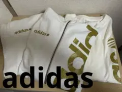adidas ジャージ上下セットアップ　長袖Tシャツの3点セット　白ゴールドロゴ