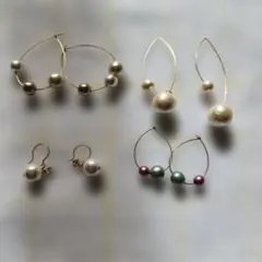 コットンパール風ピアスセット