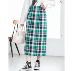 fifth タータンチェック タイトスカート スリット入り