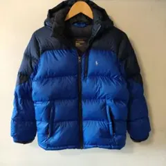 ポロ ラルフローレン・ダウンジャケット 青×紺 キッズL