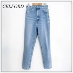 美品CELFORDハイライズ美脚ストレッチテーパードデニムパンツ38ライト