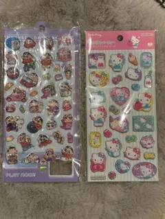 クレヨンしんちゃん・ハローキティ ドロップシール　ラメきらクリスタルシール