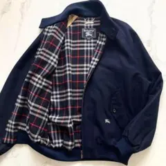 ほぼ新品 Burberry ウール ブルゾン ハリントンジャケット ネイビー