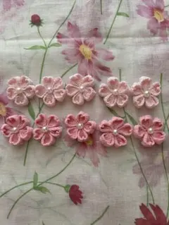 ② つまみ細工　さくらの花パーツ　10個セット