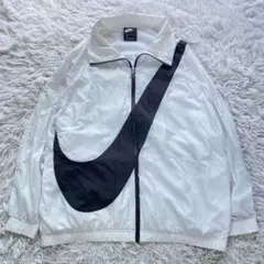 NIKE ナイロンジャケット　ホワイト　スウォッシュ【S】トラックジャケット