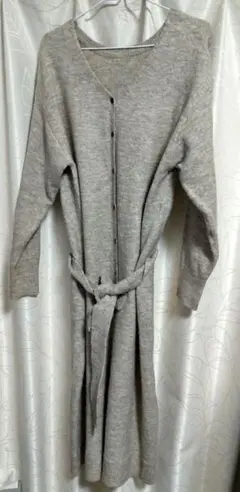 【CIAOPANIC TYPY】長袖ニットワンピース（ウエストリボン付）