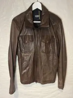 AVIREX VARSITY ラムレザージャケット ブラウン