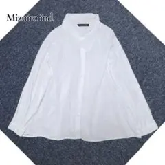 mizuiro ind フレアシルエット ブラウス　ホワイト　コットン　シャツ