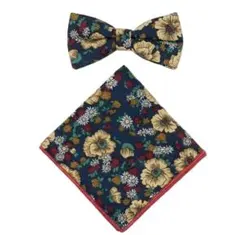 蝶ネクタイ　ポケットチーフ　二点セット