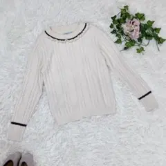★【Lindsary】 M ケーブル網ニット　ナルミヤ　リンジィ　ネックリボンのサムネイル