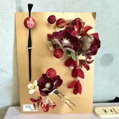 花モチーフ 髪飾り ３点セット 日本製