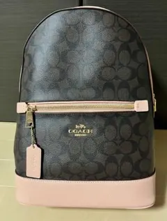 COACH リュック シグネチャー ストライプ レザー パープル パープル 