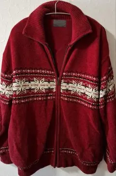 【SPARIO】 レトロなジップアップセーター Lサイズ