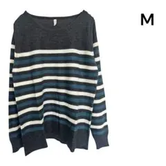 M.M.O. Mサイズ グレー ストライプ ニット