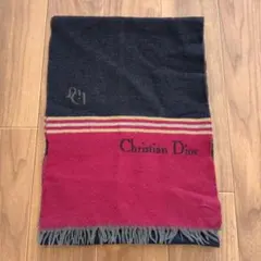 Christian Dior ボルドー ブラック マフラー　レトロのサムネイル
