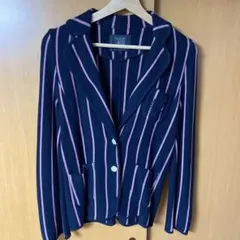Ｑキュー　ジャケット【美品】ニット　ストライプのサムネイル