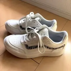 VANS 厚底スニーカー ホワイト レオパード柄　25cm