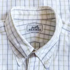 Hermes 90's チェックシャツ ヴィンテージ ドレスシャツ ボタンダウンのサムネイル