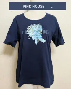 PINK HOUSE ピンクハウス Tシャツ /カットソーネイビー 花束プリントのサムネイル