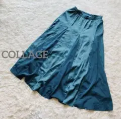 コラージュガリャルダガランテ　フレアスカート　ロング丈　光沢　上品　異素材切替