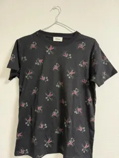 Disney ミッキーマウス 総柄 半袖 Tシャツ ブラック M