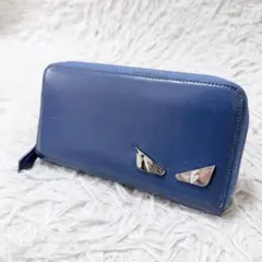 FENDI モンスター　バグズアイ　長財布　ラウンドファスナー　ブルーのサムネイル