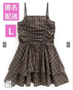 GRL チェック柄ドロストリボンミニワンピース dk1357