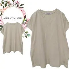 【アメリカンホリック】綿100%半袖Tシャツシンプルカジュアル【S】オフィス通勤