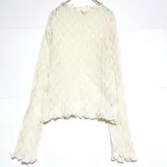 ラフラフ L アイボリー 透かし編み ニット メロウ 長袖　しまむら