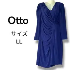 Ottoブルーカシュクール 美ライン ドレス ワンピース ストレッチ生地 LLのサムネイル
