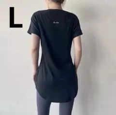 ヨガ ジム スポーツウェア Lサイズ 半袖 ブラック 吸水速乾 ランニング