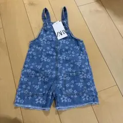 【新品未使用】ZARA baby 花柄デニムオーバーオール 100cm