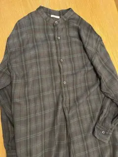 LENO BAND COLLAR PULLOVER DRESS チェック