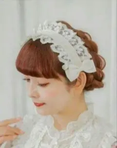 青木美沙子　しまみさ　しまむら　コラボ　ヘッドドレス　ホワイト　生成り　白のサムネイル