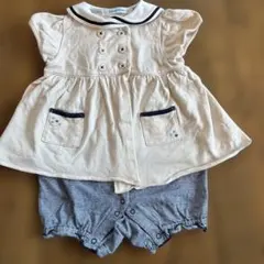 familiar セーラー襟ロンパース ベージュ