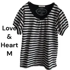 レディース　トップス　半袖　Tシャツ　カットソー　M 　ストライプ　1259のサムネイル