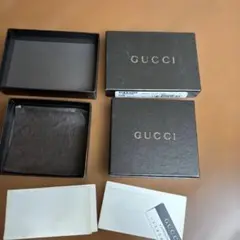 訳アリGUCCI 財布　箱、袋付き GUCCI グッチ財布 二つ折り財布 札入れ 小銭入れなし メンズ GG