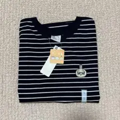 S サイズ　GU × ちいかわ Tシャツ うさぎ刺繍 ボーダー ブラック コラボ