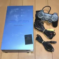 【動作良好 希少】 PS2 SCPH-39000 アクアブルー本体メモカ付セット