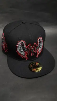 NEWERA59FIFTYNYヤンキースエンジェルカスタムキャップブラック1/2