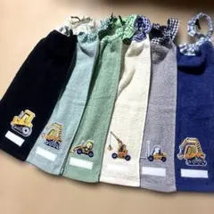 183.おりこうエプロン　おりこうタオル　タオルエプロン　6枚組　働く車　男の子